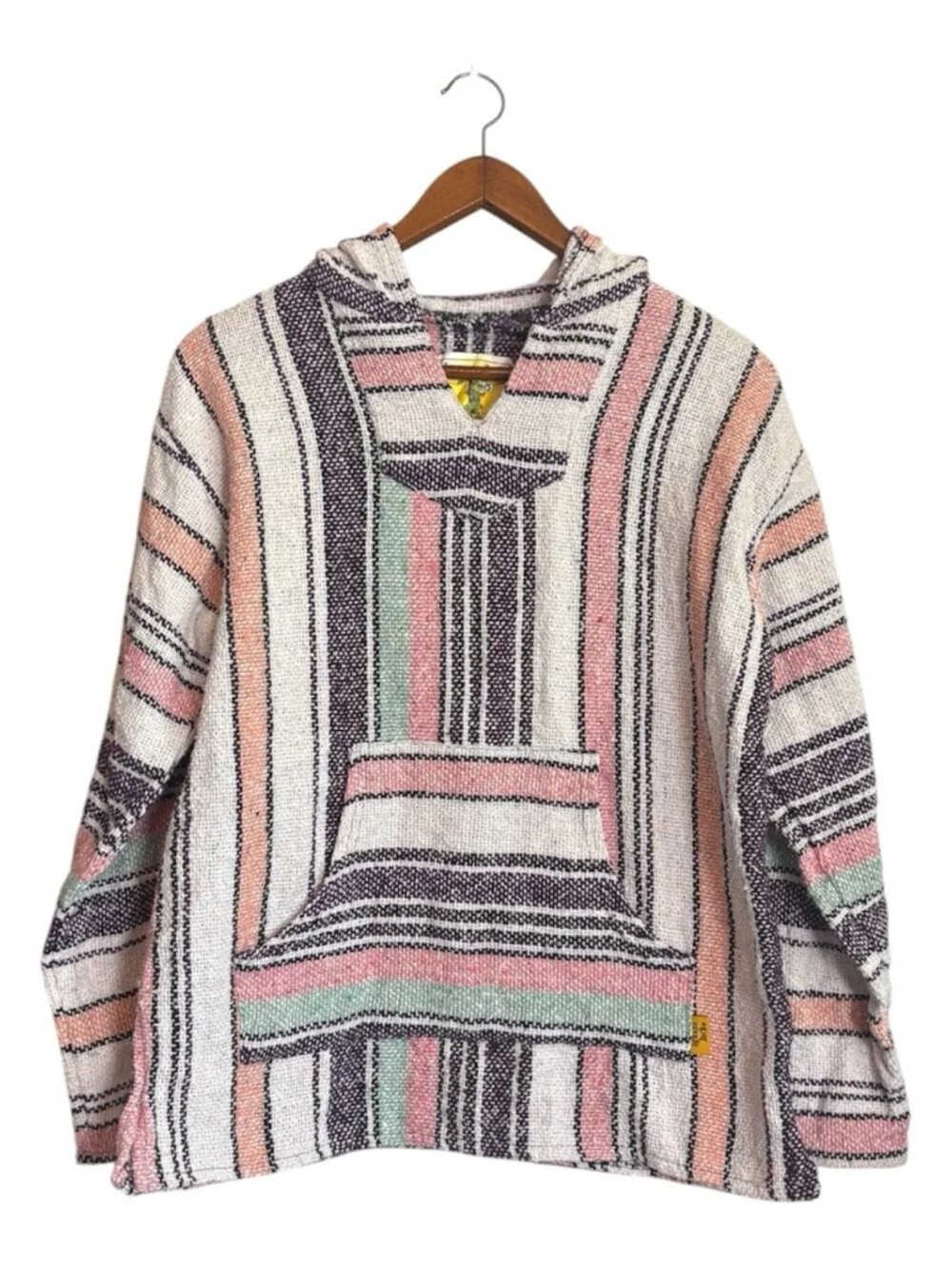 Fun Iguana Jack Multicolor Mexican Striped Baja Mexicali Hoodie Sweatshirt